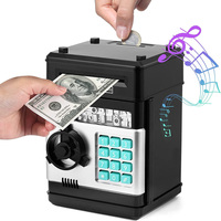 Electronic Piggy Bank Automatic Mini Safe Coins Cash Saving Money Box Password Counter Code Key Lock Coin Bank ATM Child Gift