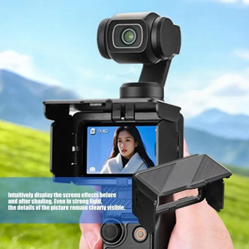 Travel Foldable Lens Hood For Pocket 3 Camera Block Harsh Sunlight While Maintaining Full Screen Functionality 83CE