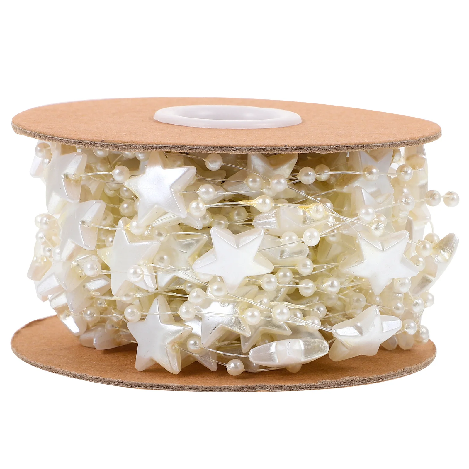 

1 Roll Five-Pointed Star Beaded Chain Pearl String DIY Crafting Supply Home Decoration Chain Pearl String DIY Tool