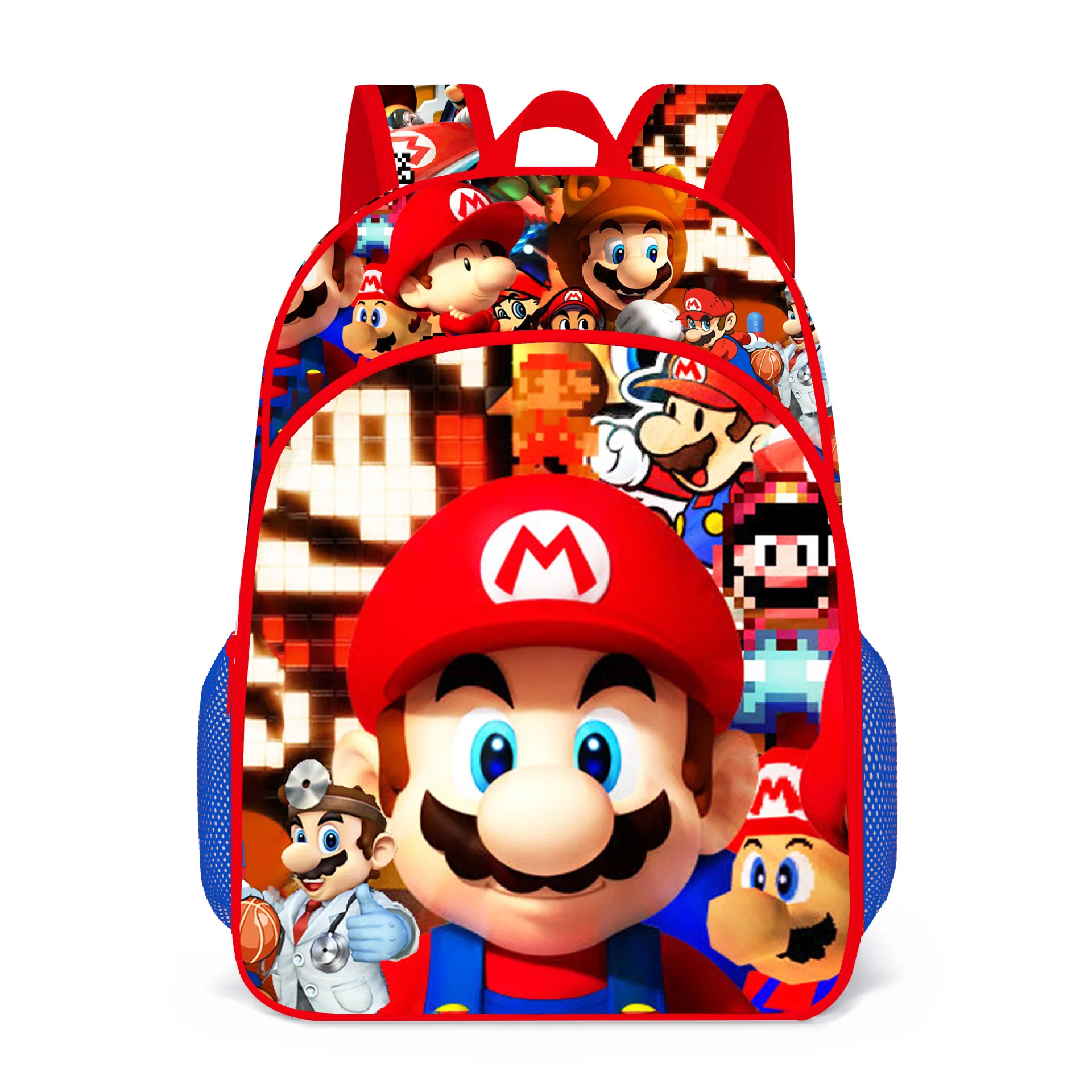 Mario Cartoon Anime Elementary and Middle School Students Schoolbag Boys and Girls Backpack Children's Casual Backpack