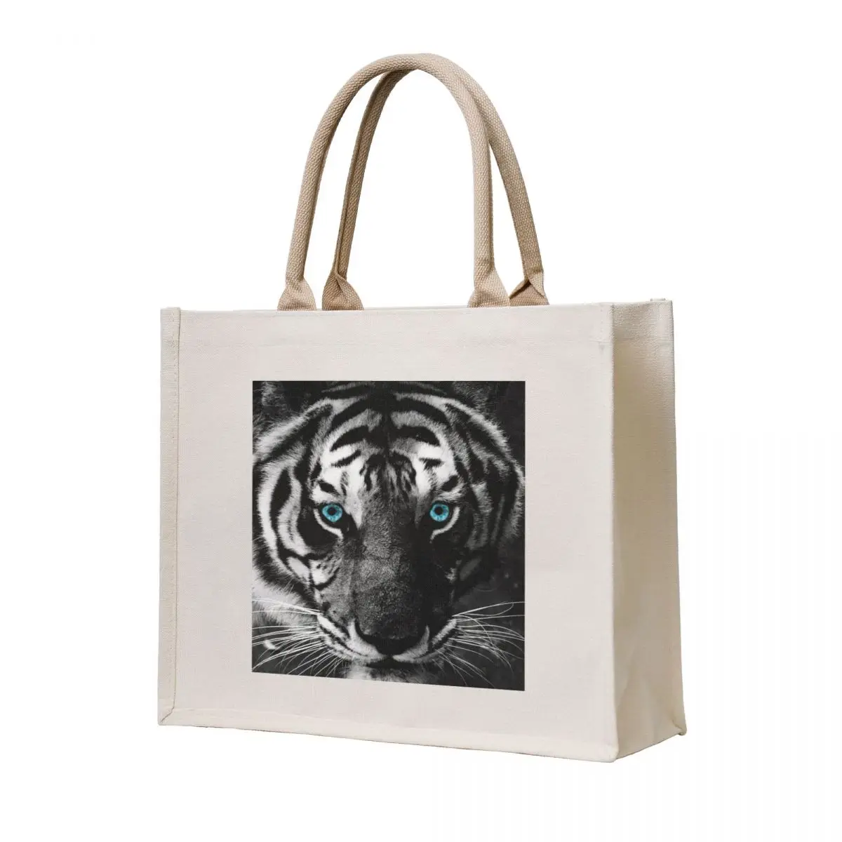 

Blue Eyes Tiger Tote Bag Reusable bags shopper bag women Big bag eco folding