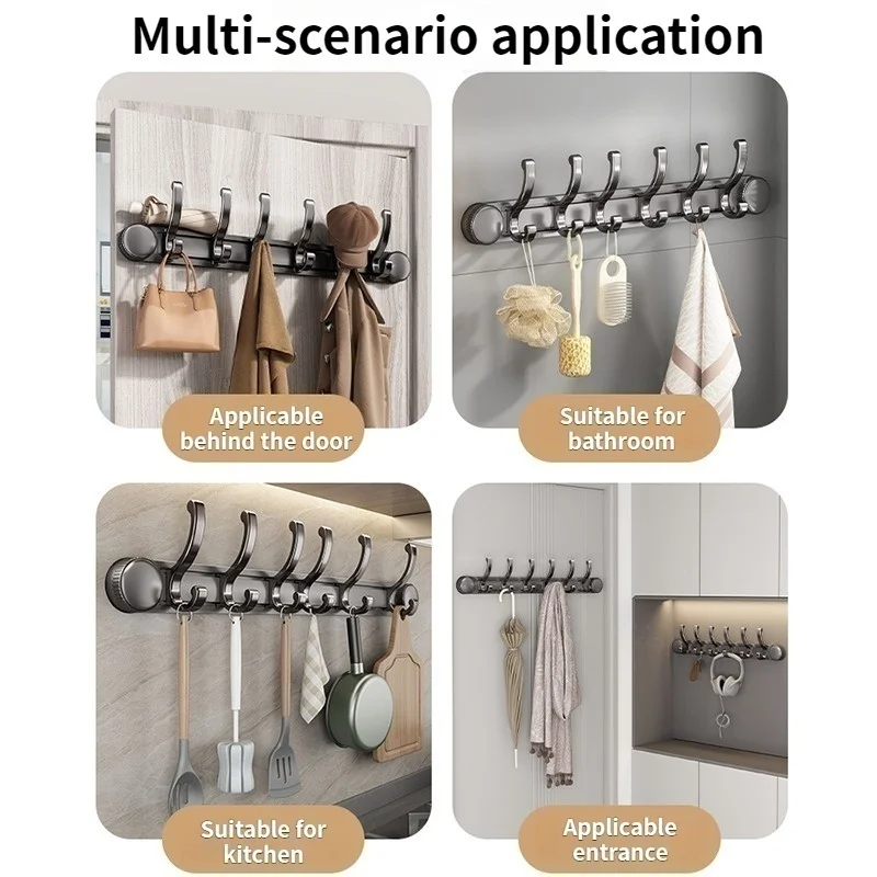 Kitchen Bathroom Door Hooks, Aluminum Suction Cup Type, No Drilling Installation - view 4