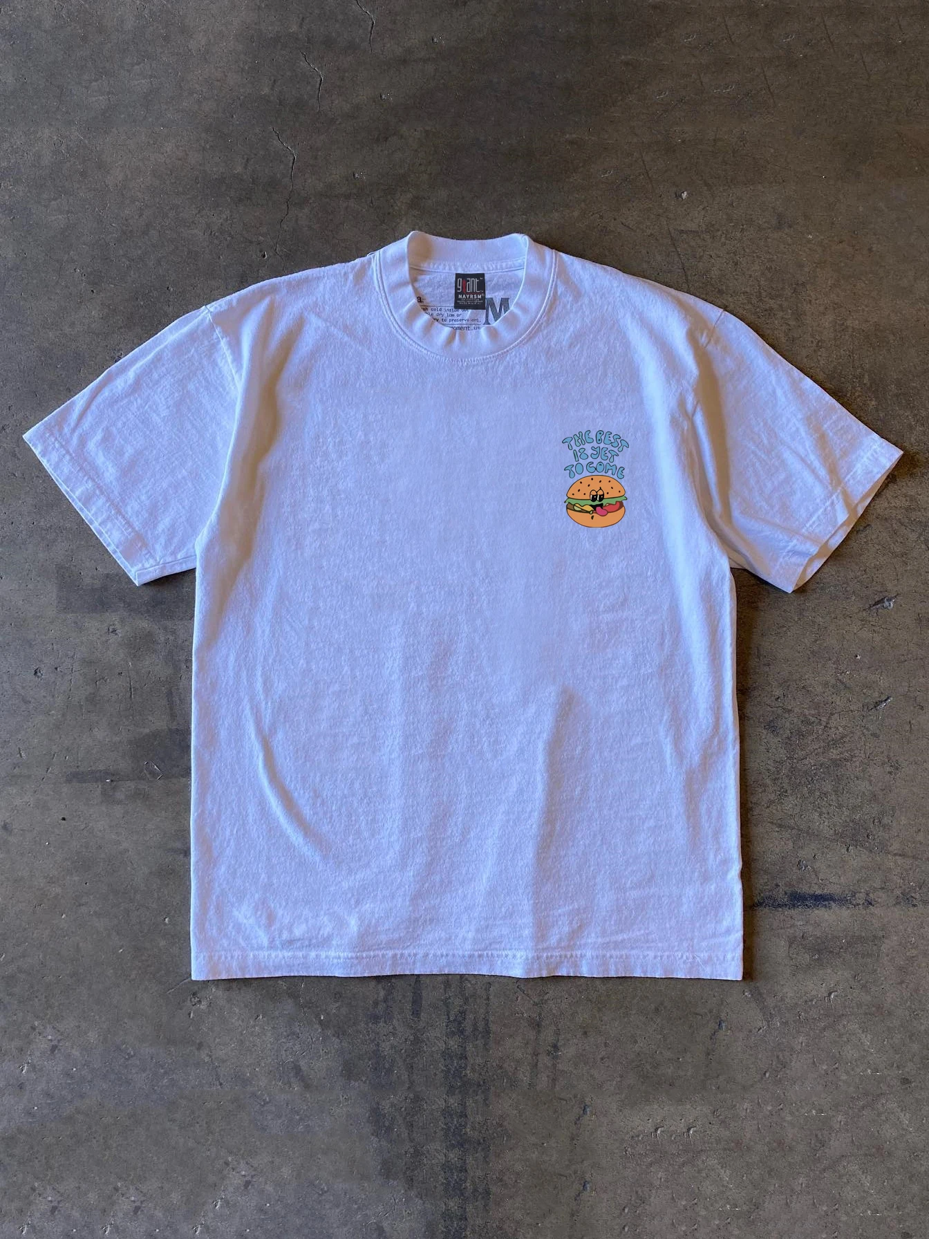 Heavyweight 260g Pure Cotton Short Sleeve T-Shirt Small Logo Print High Street Hip Hop Style Casual Comfortable Cotton Tee