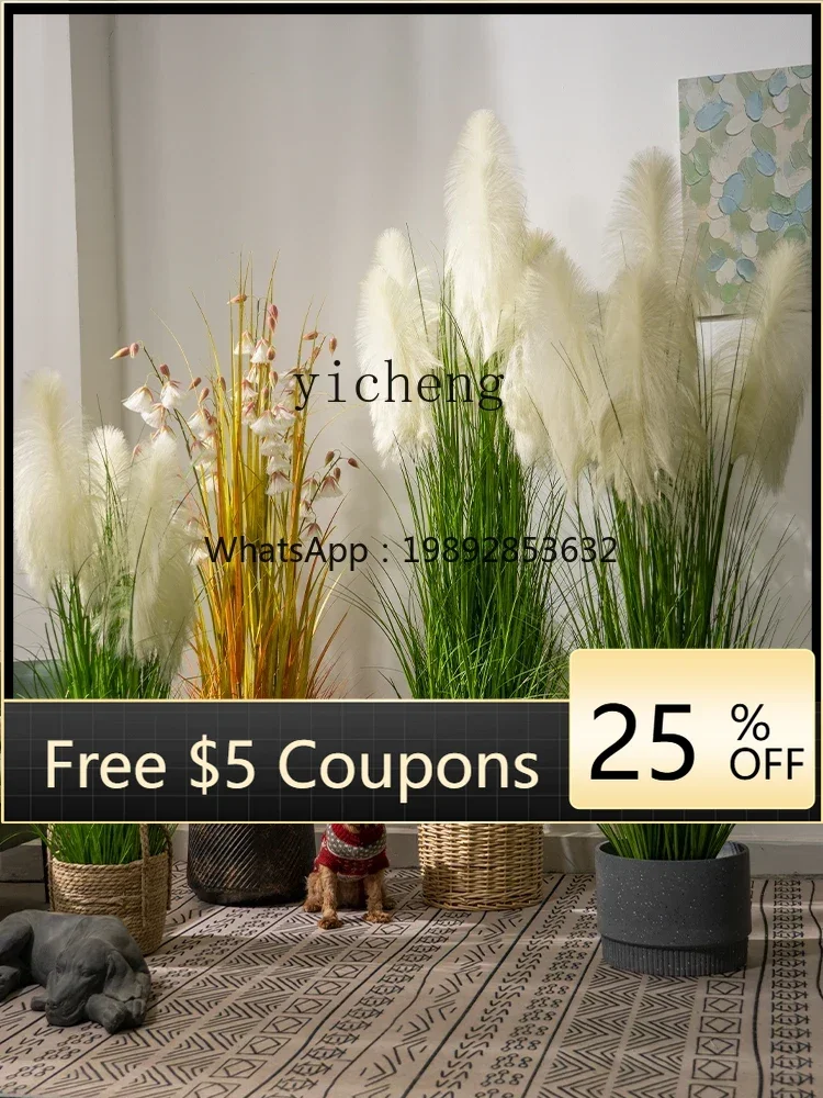 

LYY simulated reed grass fake flower tree fake tree indoor living room green plants decorative landscaping ornament