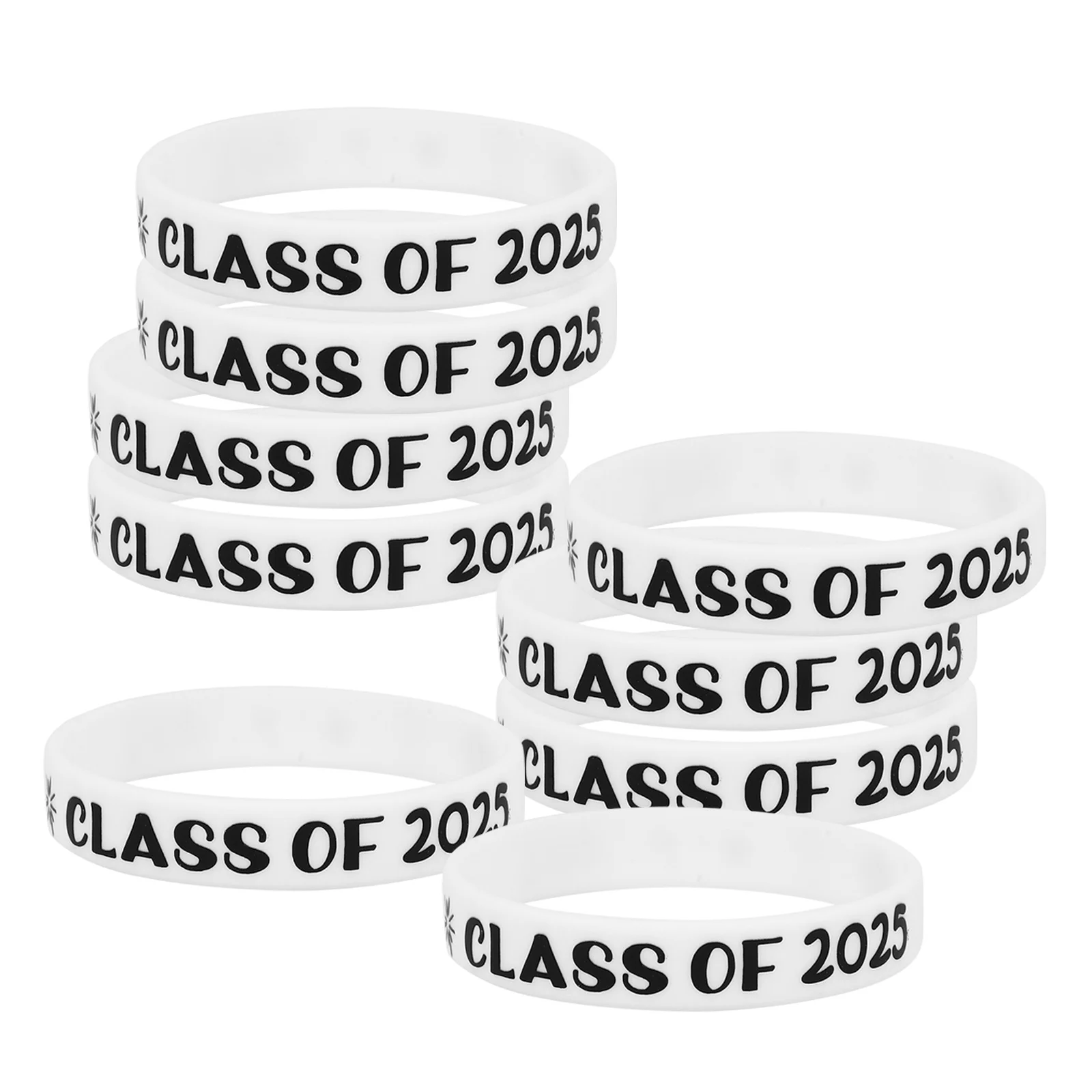 

10pcs Graduation Keepsake Bracelets Class Of 2025 Silicone Stretch Wristbands For Grad Party Favors Durable Rubber Bands