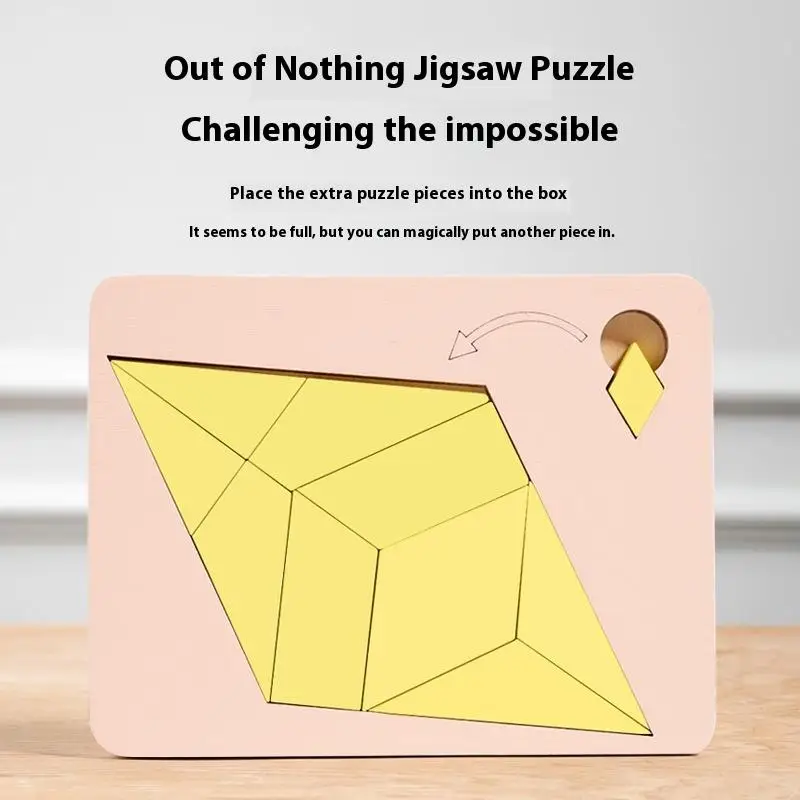 1 Zestaw Zabawek dla Dzieci Drewniane Puzzle Geometryczne Łatwe Niezwykłe Łamigłówki Rozbijające Mózg Dekompresja IQ Tangram Łamigłówki Układanki