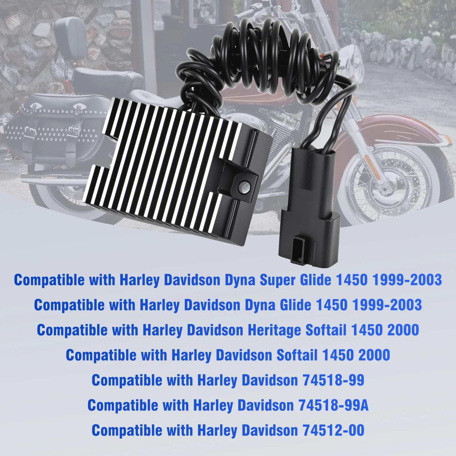 

74518-99 Motorcycle Voltage Regulator Rectifier for Harley Davidson Dyna Glide Super Glide 1450 1999-2003 Heritage Softail 1450