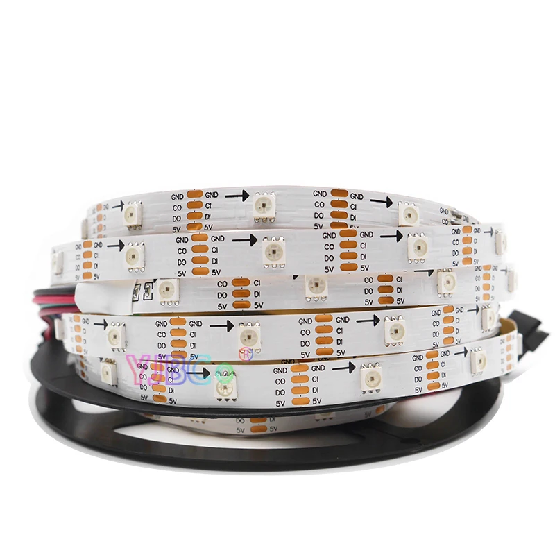 LEDストリップライト288smd,5v,5050 rgb,30/60/144ダイオード/m,データと時計,柔軟性,ネオンライト,apa102