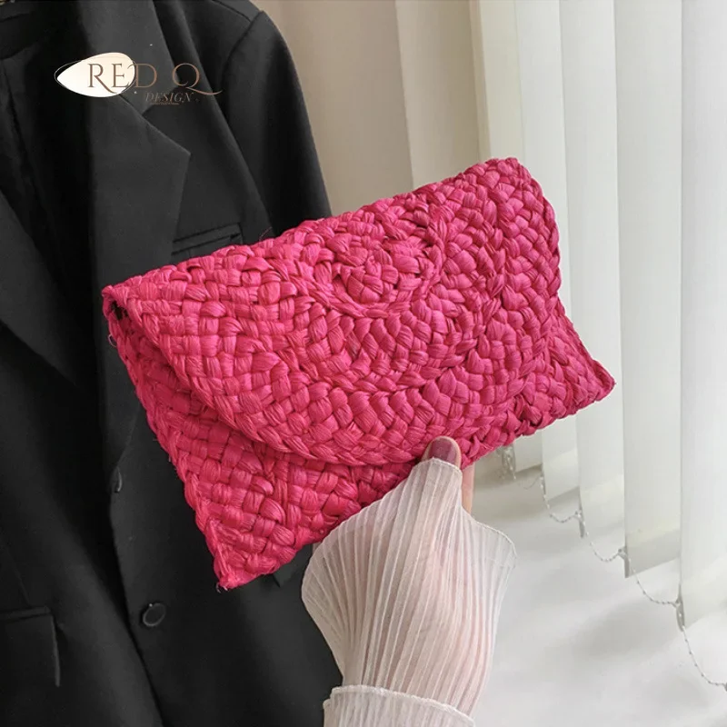 Summer Beach Vacation Clutches Bags for women Hand Knitted Rattan Straw Women Handbags New Fashion Luxury Bag Woman Wallet