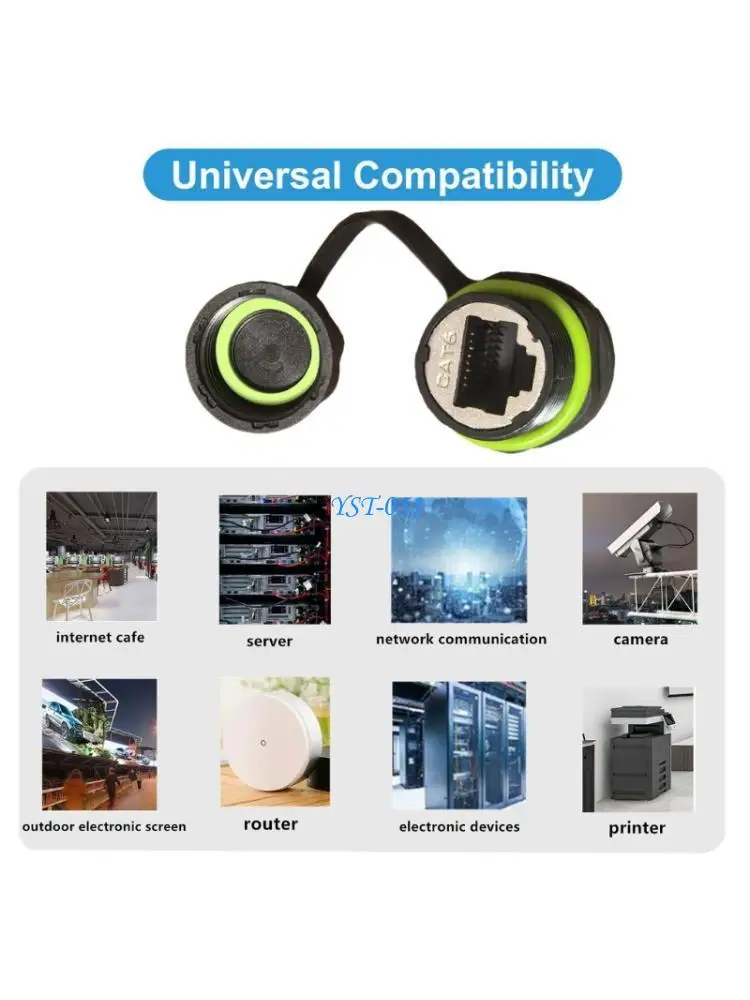 E15A Industrial RJ45 Coupler with IP68 Protecting for Stable Networks Connection Waterproof Mount Panel Sockets Connector