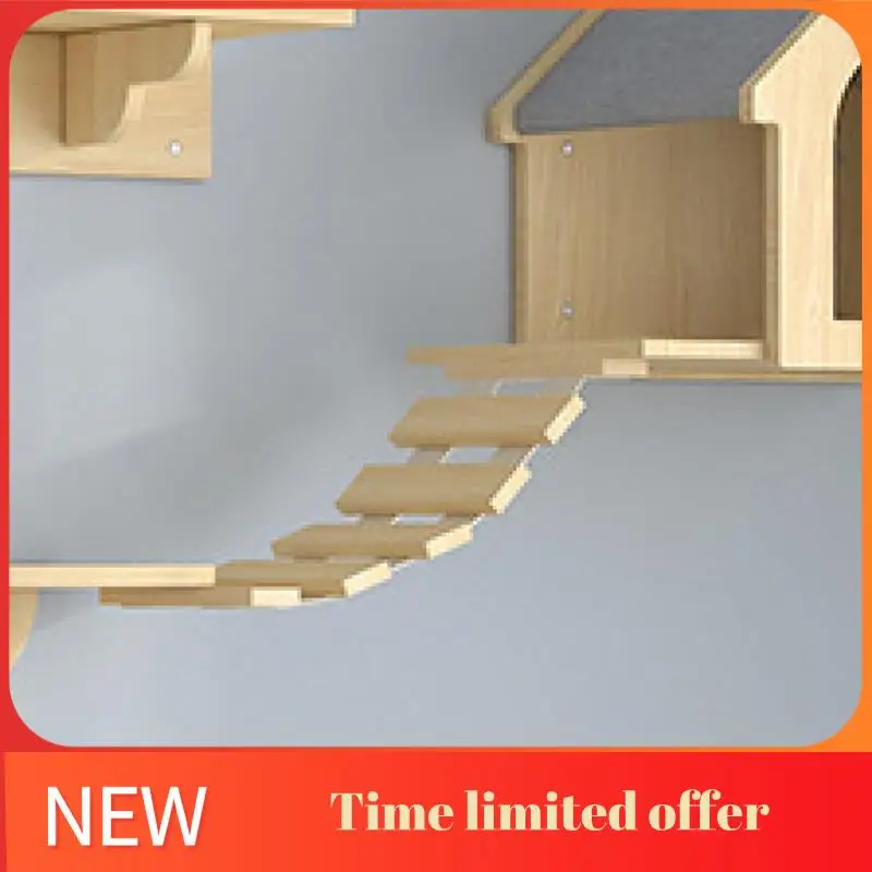 

ABHU Cat Hammock Climbing Frame Wall Ladder, Climbing Frame Connector, Small Solid Wood Cat Climbing Frame
