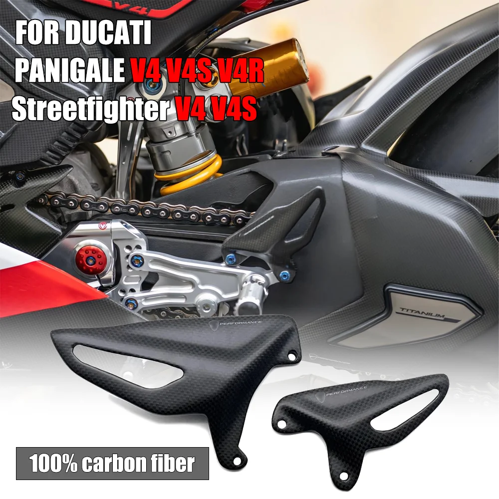 

For DUCATI PANIGALE V4 V4S V4R Streetfighter V4 V4S Carbon Fiber Accessories Motorcycle Heel Guard Protector Foot Wing Rearset