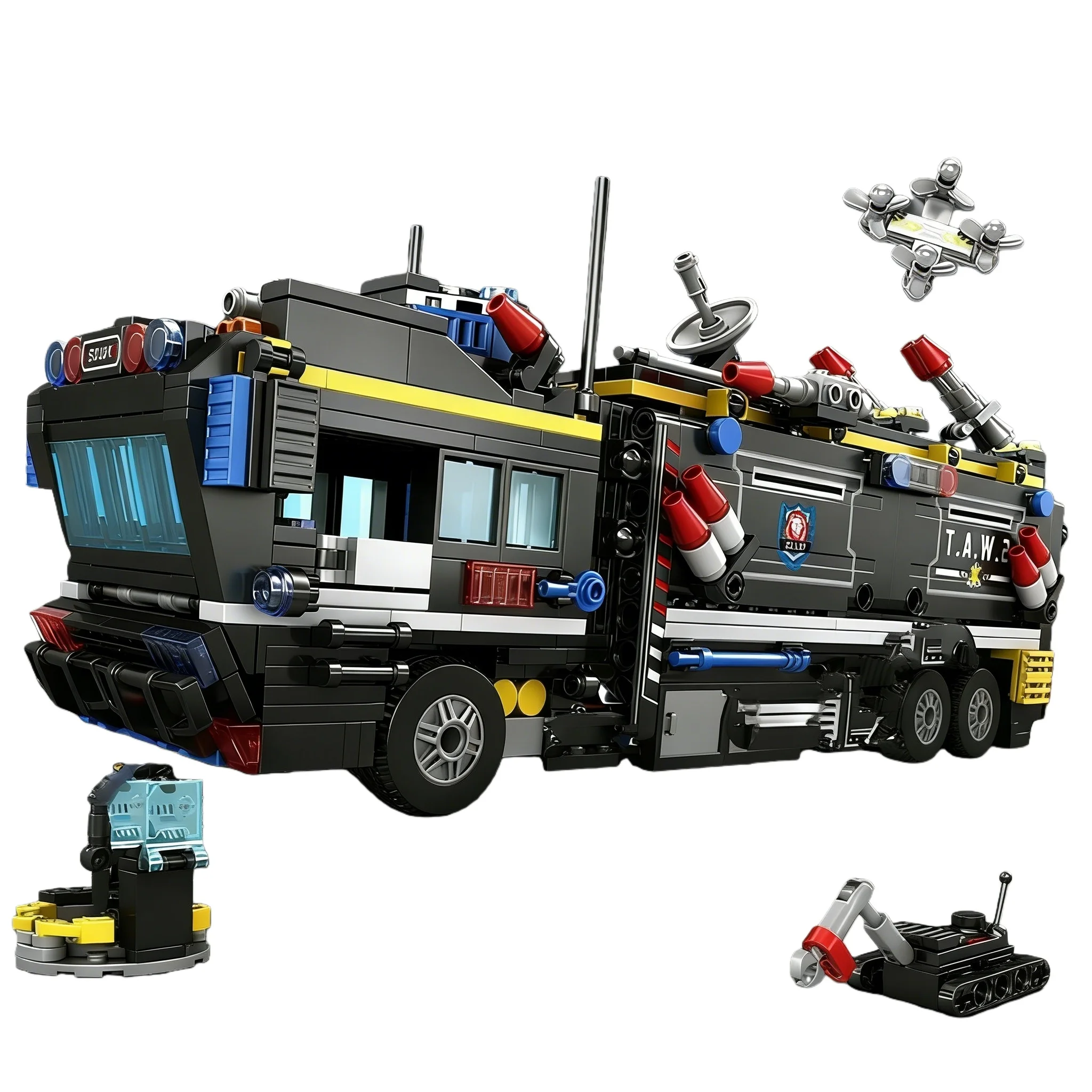 

1000+ PCS SWAT Vehicle & Helicopter Building Blocks Toy, Durable ABS Material, Perfect for Holiday Gift & Collection