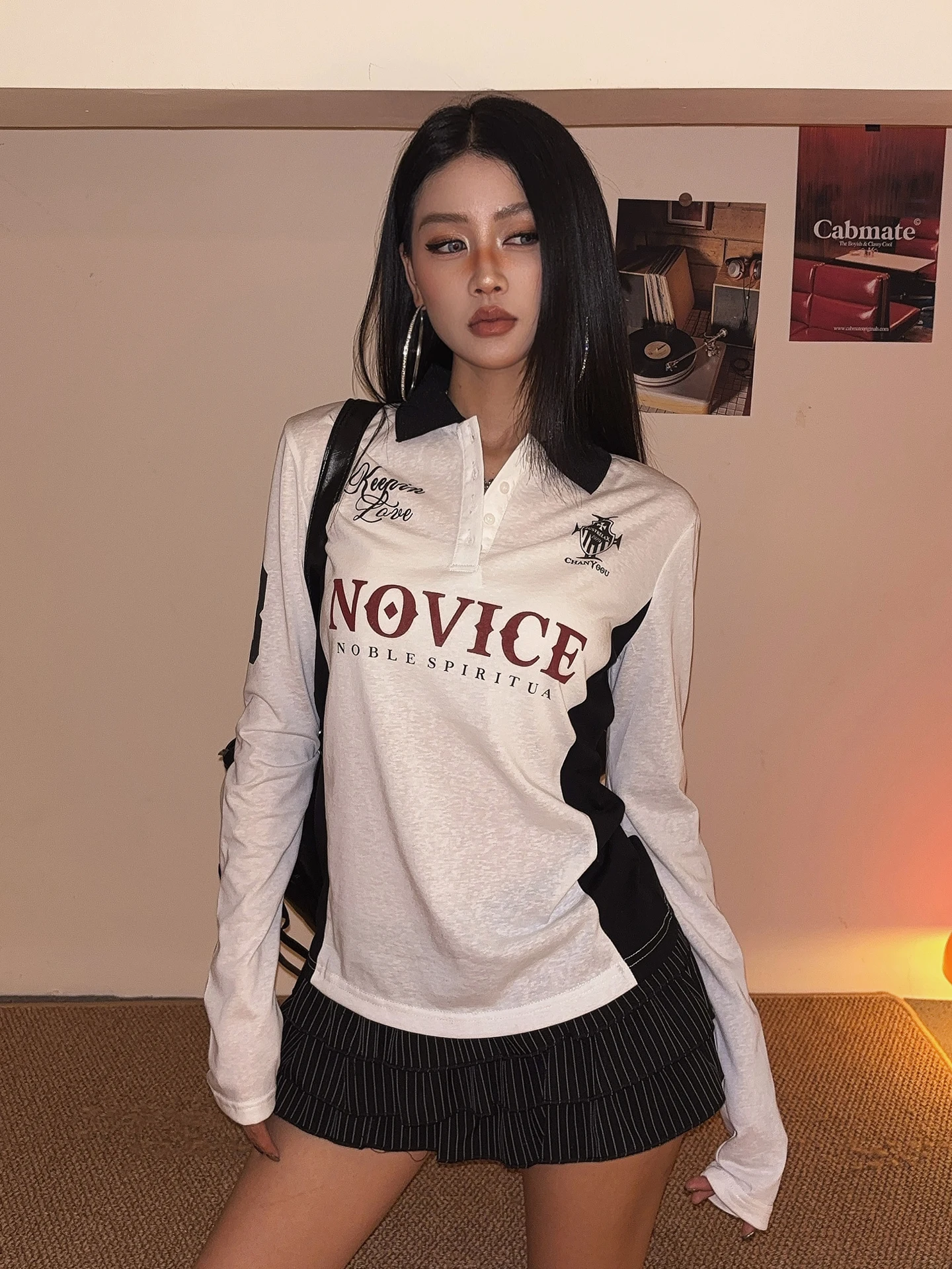 

Женская рубашка DoubleD в американском ретро-спортивном стиле с цветными блоками, длинным рукавом, летняя, с защитой от солнца, модный уличный топ