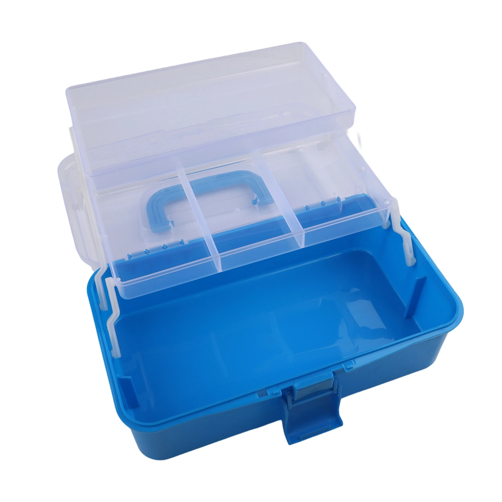 Cantilever Storage Fishing Tackle Box Practical Carrying Transparent Finish 3 Layers Design Adjustable Sections