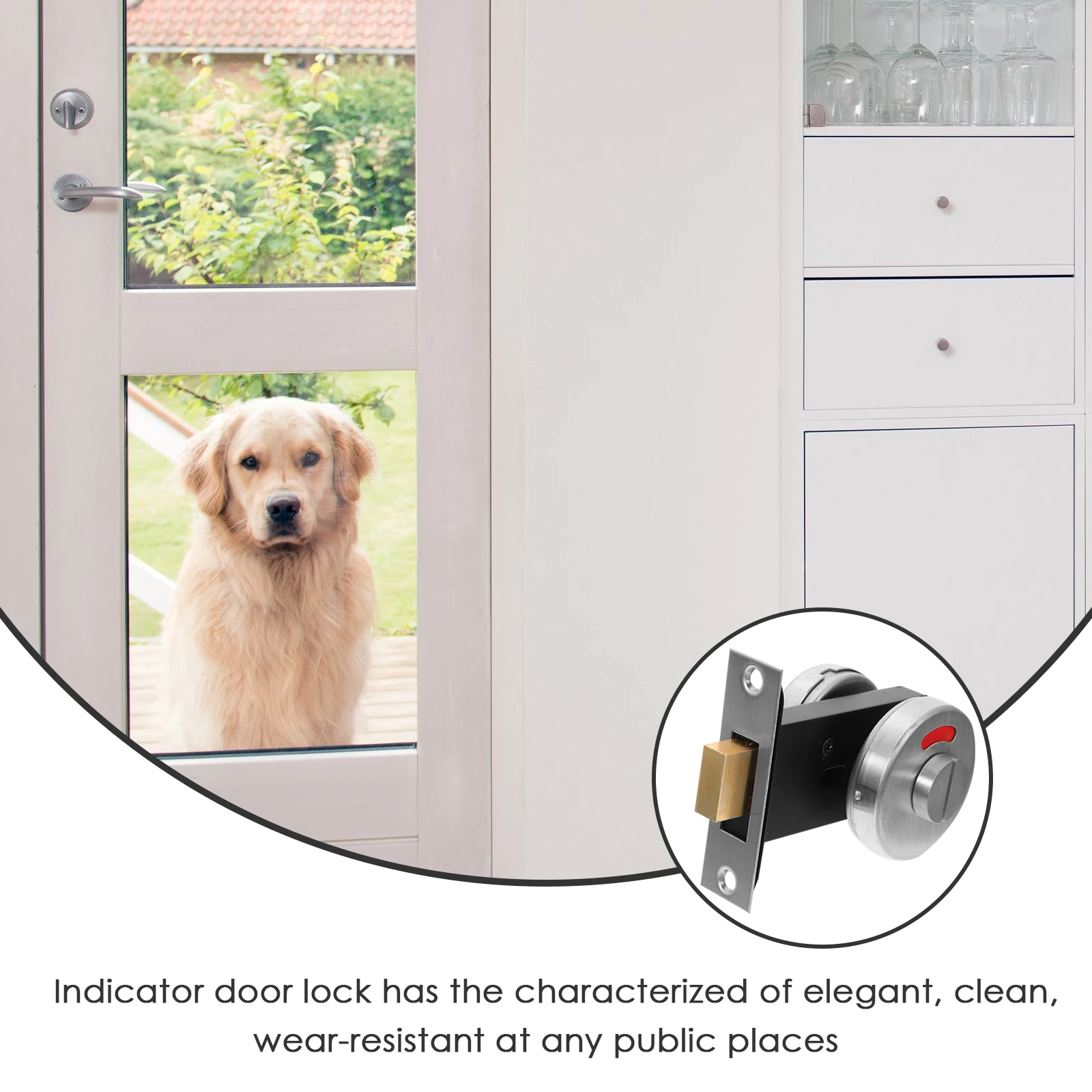 

Indicator Door Lock Stainless Steel Bathroom Toilet Commercial Travel Occupied Vacant Sign Latch for bathroom toilet