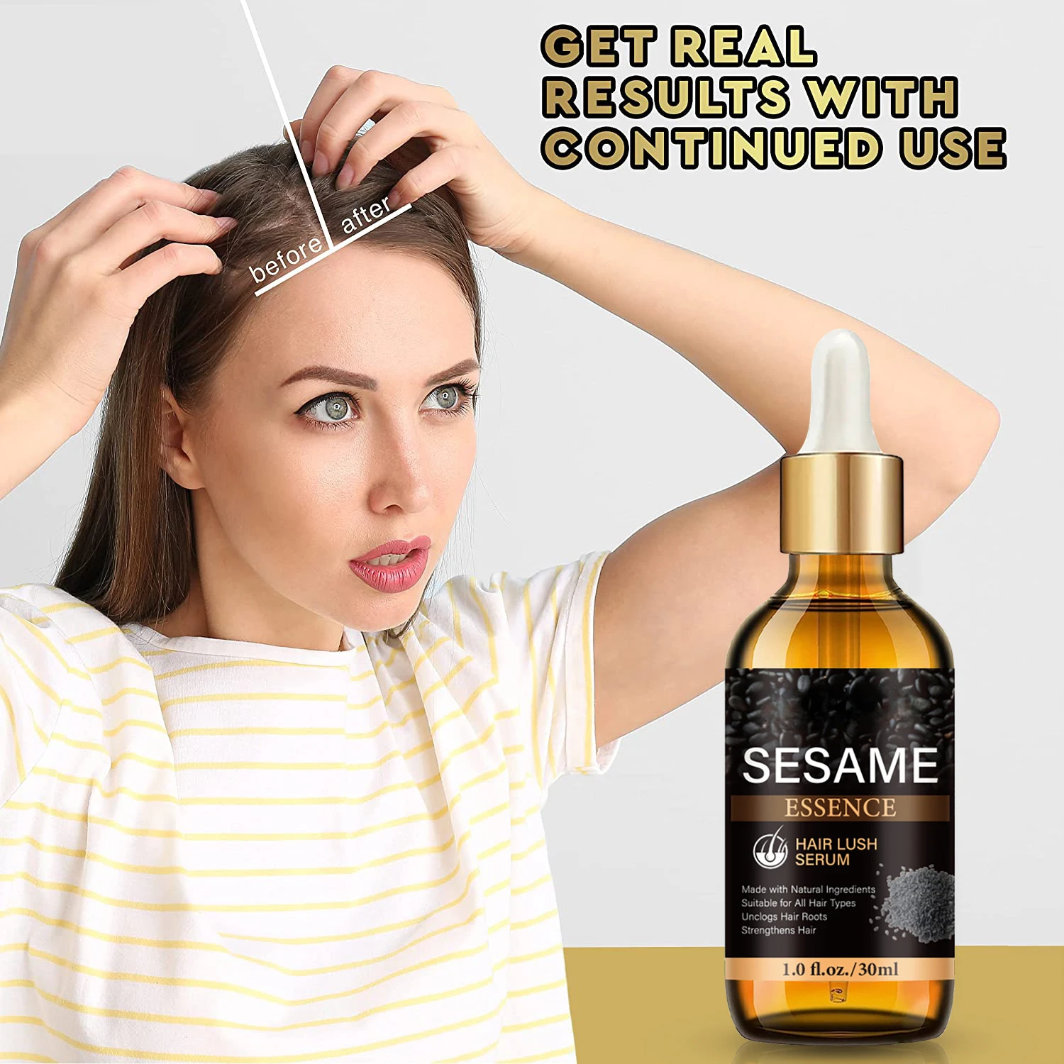 Black Sesame Hair Growth Liquid Hair Root Strengthening Repairing Improving Hair Loss Prevention Fixation Essential Oil