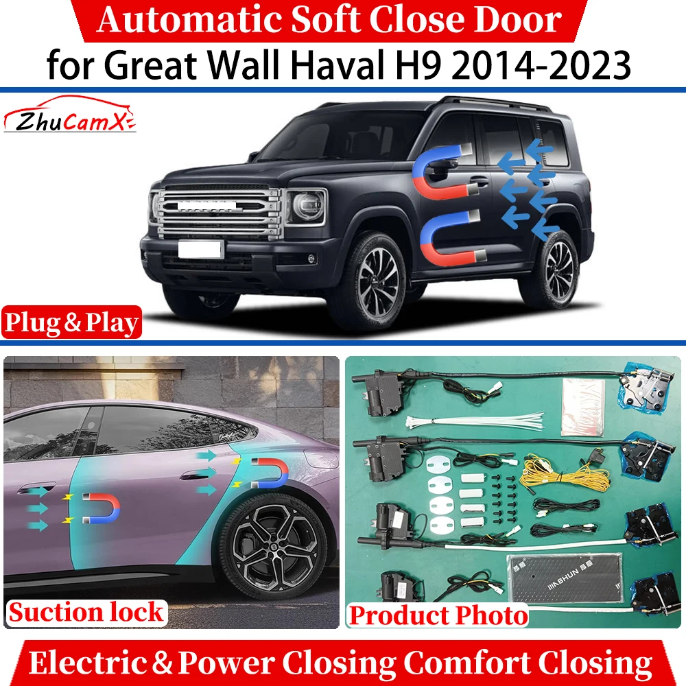 

for Great Wall Haval H9 2014-2023 Automatic Soft Close Door Electric Power Closing Comfort Closing Suction lock Quiet System