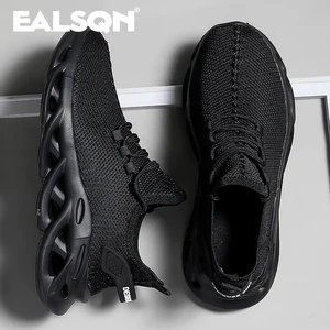 Men Sports Running Black Running Shoes Casual Shoes Outdoor Breathable Mesh Female Light Shock Absorption Black Sneakers 11 Main Women's Tennis Sales for Academy - №5