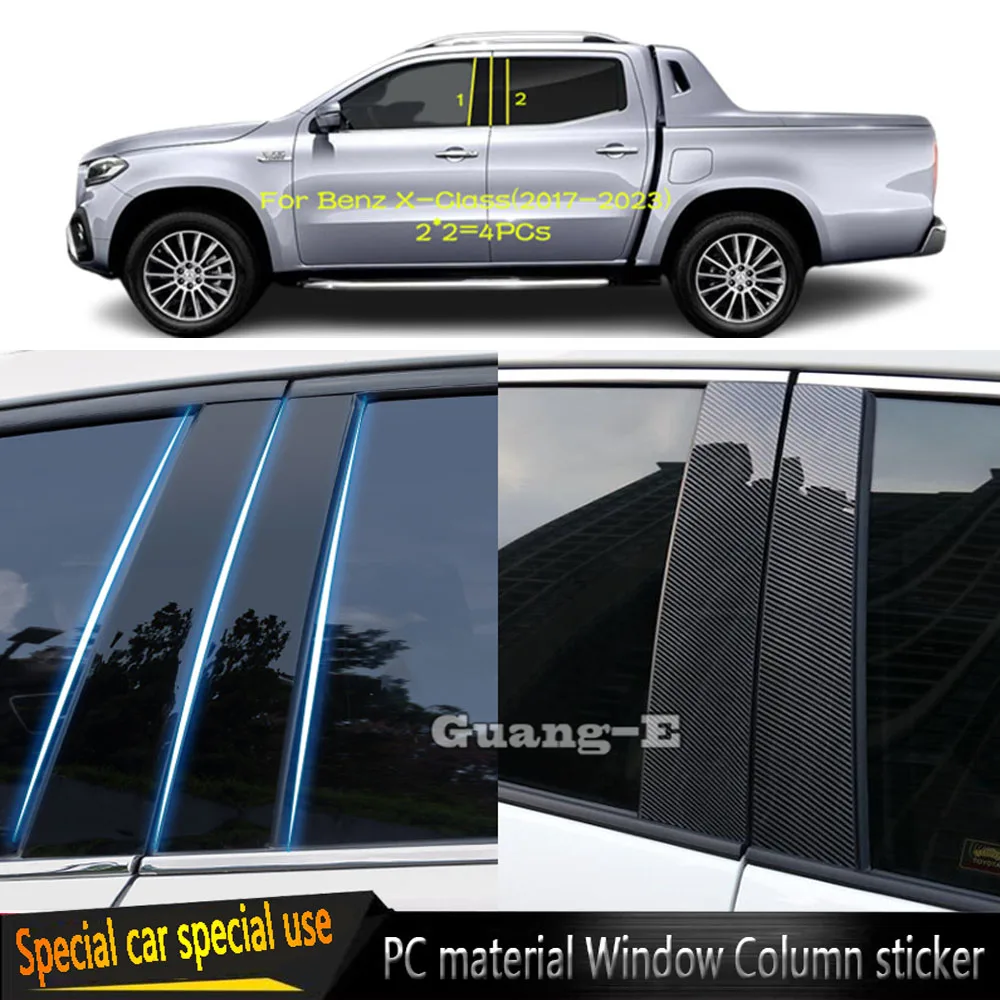 

For Mercedes Benz X-Class 2017 2018 2019 2020 2021-2023 Car PC Material Pillar Post Cover Door Trim Window Molding Sticker Plate