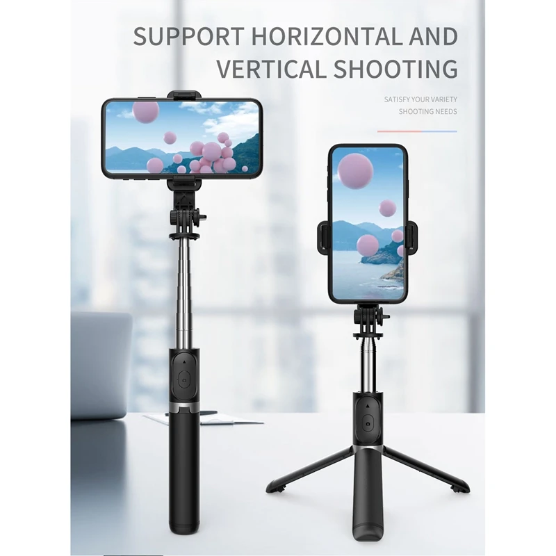 ไร้สายบลูทูธ Selfie Stick ขาตั้งกล้องขนาดเล็กแบบพกพาผู้ถือโทรศัพท์มัลติฟังก์ชั่นสําหรับ IOS Android