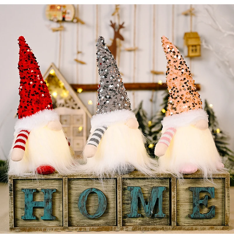 Gnomo elfo bambola di natale da 30cm con decorazioni natalizie a luce Led per la casa natale Navidad capodanno 2023 regali per bambini