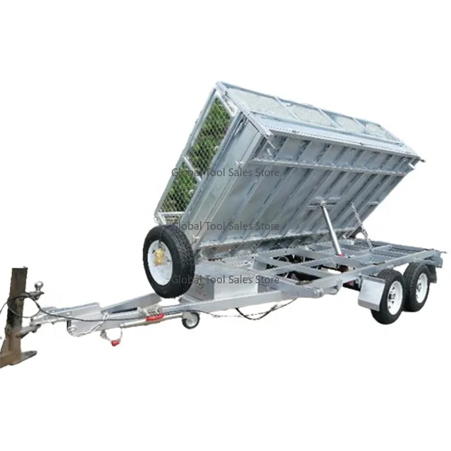Car Trailers Galvanized Utility Tipping Dump Trailer Hydraulic