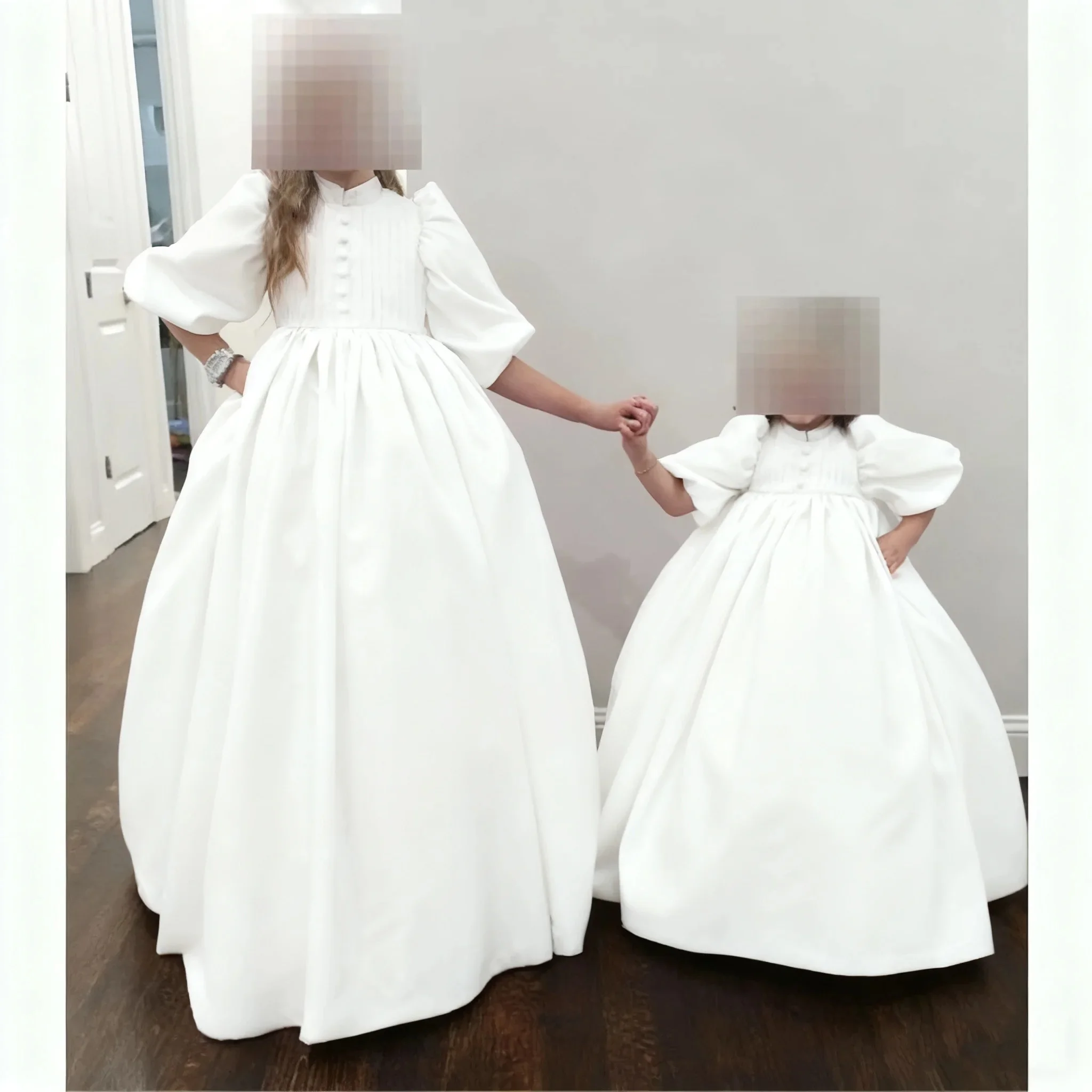 custom-light-luxury-dress-women-wedding-guest-gown-girls-wedding-gown-birthday-party-gown-pageant-runway-stand-collar-long-satin