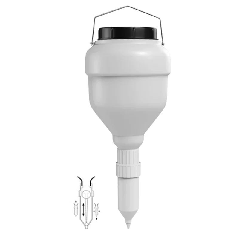 B25B Ugelli erogatori per bottiglie da spremere Bottiglia rotonda da 3,5 litri e design da appendere per bottiglie di salsa di grande diametro