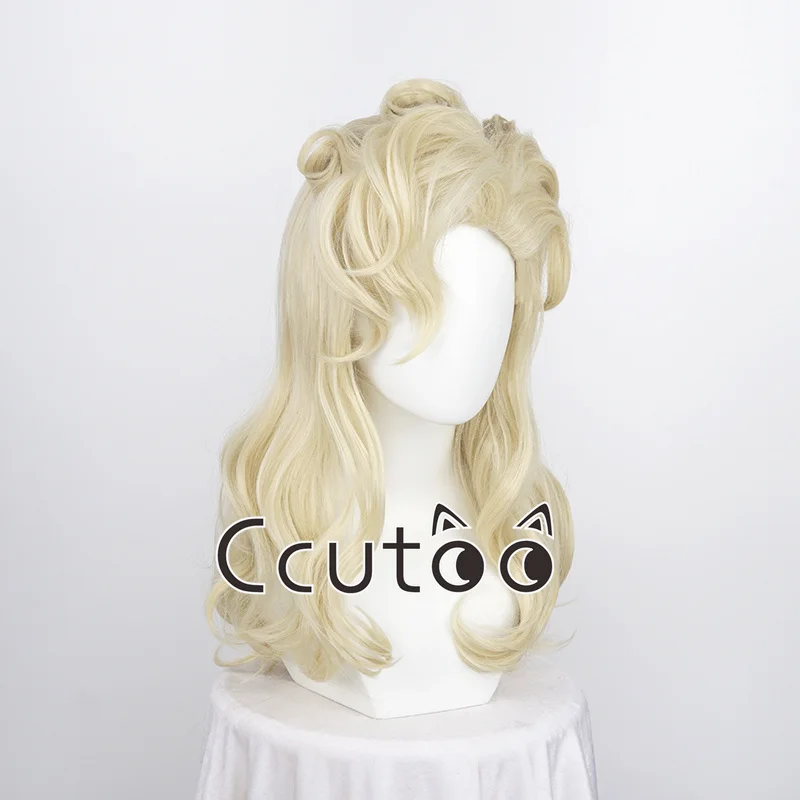 Game LOL Western Magic Shadow Evelynn Cosplay Wigs 55cm Blonde Curly Wigs Heat Resistant Synthetic Hair