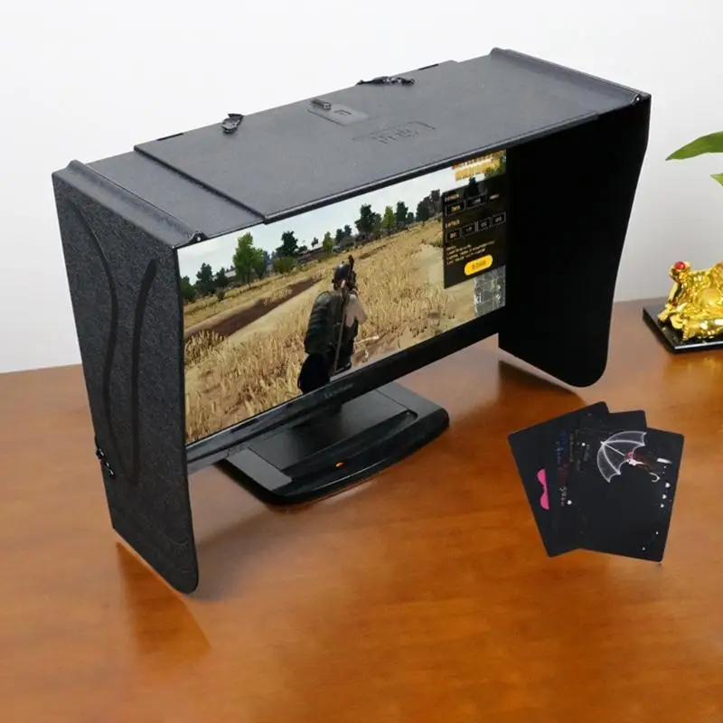 C90F Desktop Monitor Light Shield Reflection Screen Protetive Ajustável 41-69cm Largura para exibição 27 polegadas