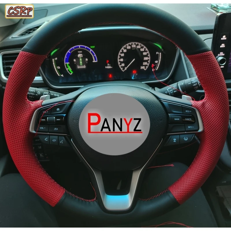 Car Steering Wheel Cover For Honda Accord 10 2018-19 Insight 2019 DIY Hand Stitch Microfiber Leather Braid Cover Car Accessories