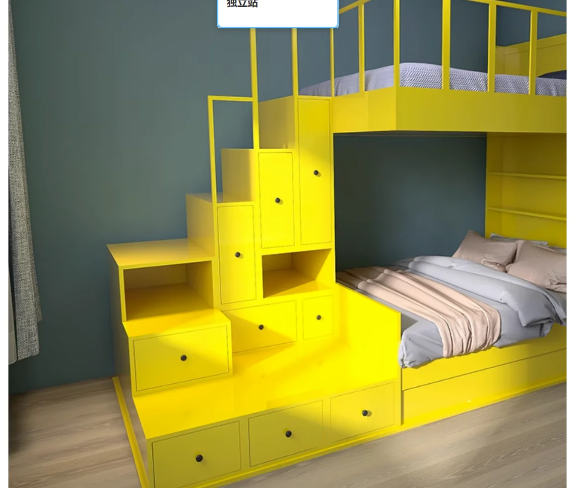 Multi-functional High-Low Bed Apartment Dormitory Double Bunk beds Modern simple lockers elevated beds