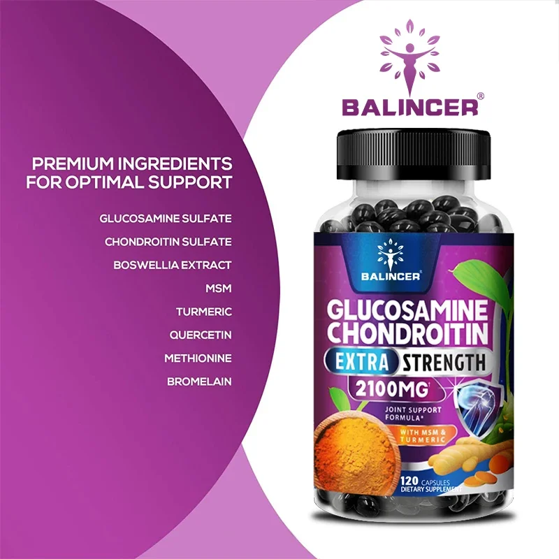 Balincer Glucosamine Chondroitin Msm Turmeric Supplement Tablets Healthy Skin Bones Joint Cartilage Regeneration Support