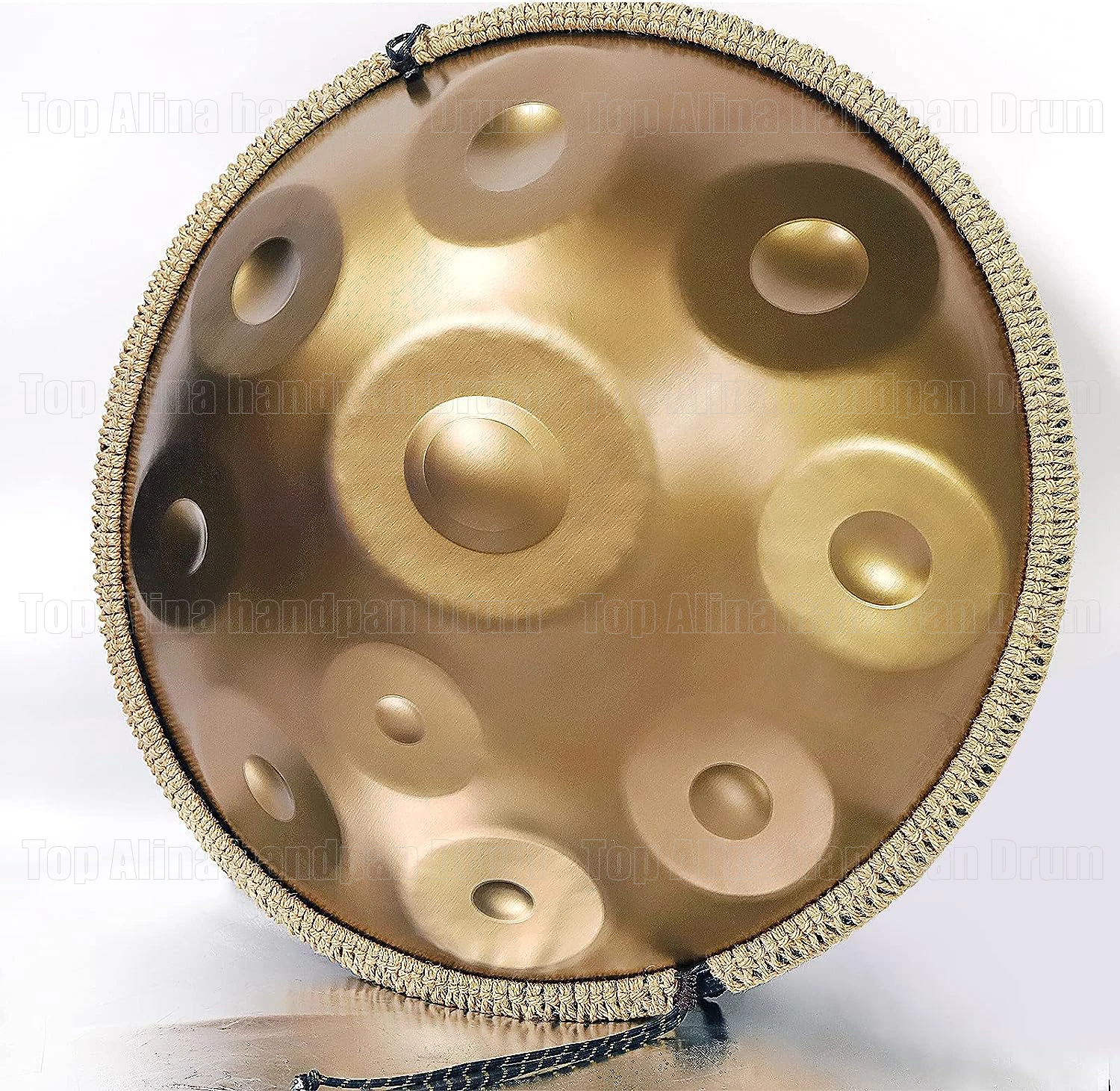 

2023 New 432Hz Gold handpan drum 22 inch 10 notes D minor steel tongue drum yoga meditation instrument beginner tambor