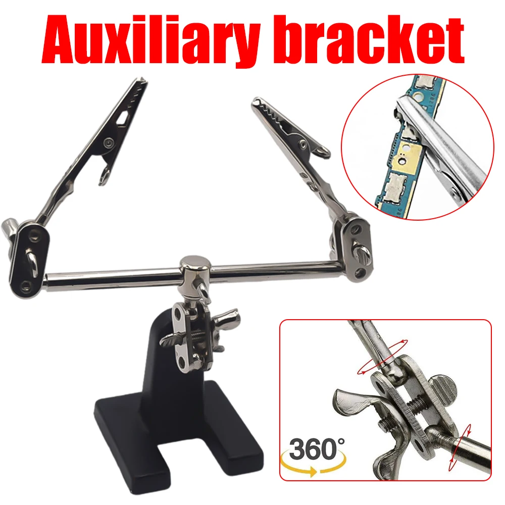 Third Hand Soldering Iron Stand Clamp Helping Hands Clip Tool with 2 Alligator clips PCB Holder Welding Service Tool