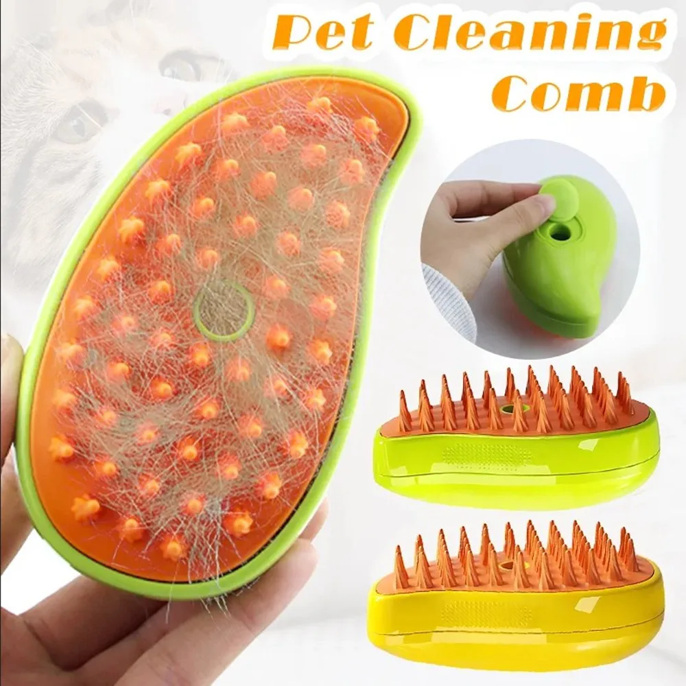 

Cat Steam Brush Electric Spray Cat Hair Brush 3 In1 Dog Steamer Brush For Massage Pet Grooming Removing Tangled and Loose Hair