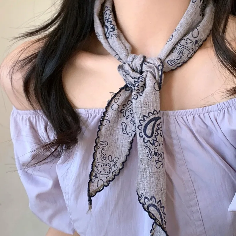 

Floral Print Triangle Headscarf Versatile Styling Rustic-Chic Accessory Unique Design Women's Gift