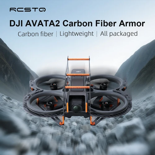 Imagen 1 del producto RCSTQ para DJI Avata 2, carcasa de protección, protección de lente de hélice, armadura de fibra de carbono ligera y dura, accesorios para Dron