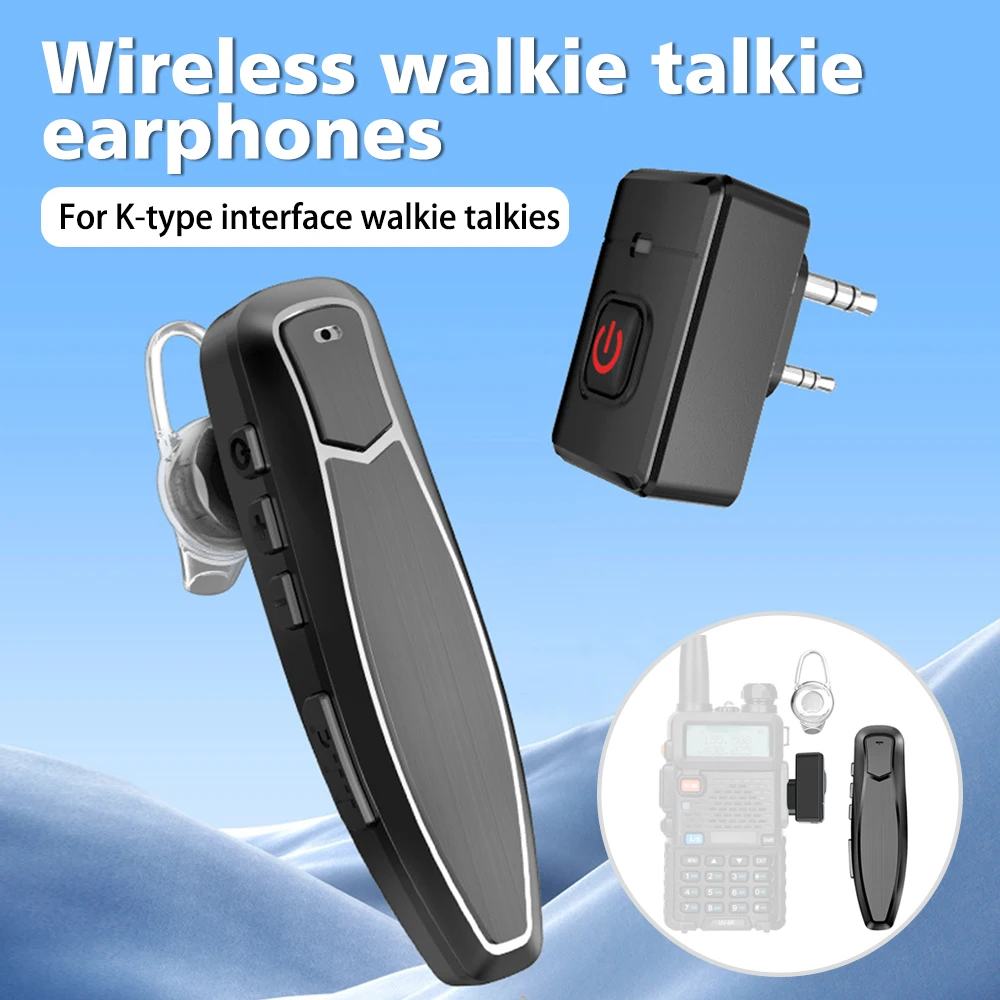 

Baofeng Walkie Talkie Wireless Bluetooth PTT Headset Earpiece Hands-free K Plug For Kenwood Microphone Headset UV-5R BF-888S K5