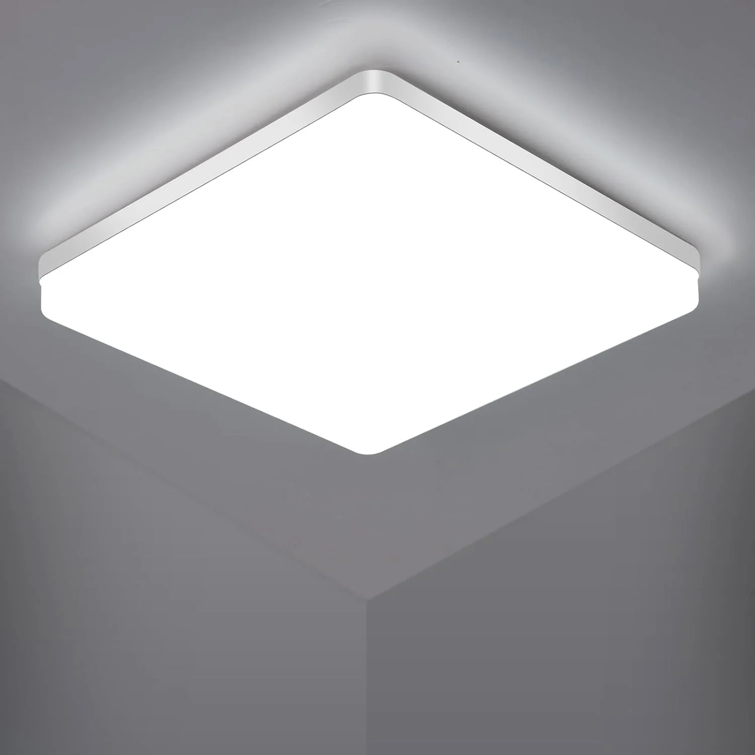 Plafonnier LED carré 48W, plafonnier LED 400LM, plafonnier applicable à la salle de bain, le salon, la cuisine, la chambre à coucher
