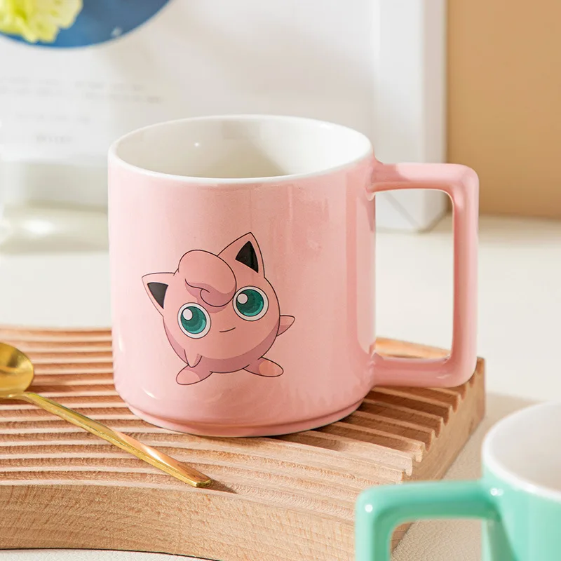 Taza con figura de Pokémon de Anime, vasos de agua creativos de dibujos animados para niños, Psyduck Charmander Squirtle, taza creativa de cerámica bonita