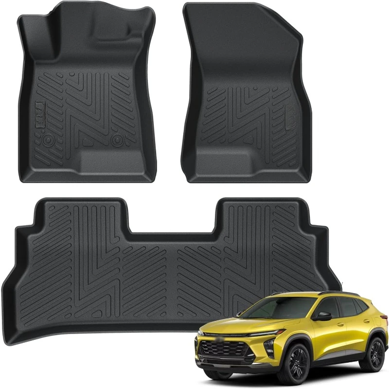 Floor Mats for 2024 2025 Chevy Trax All Weather Protection TPE Rubber Full Set Automotive Floor Liners Accessories