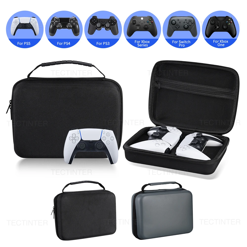 حقيبة التخزين لملحقات PS5 حقيبة حمل محمولة لوحدة تحكم سلسلة PS5/PS4/PS3/Xbox Dualsense Gamepad حافظة مضادة للصدمات