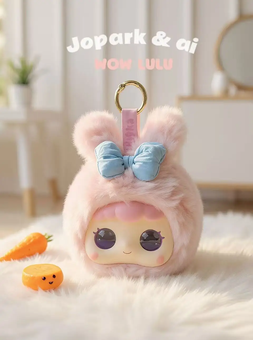 AIおもちゃ、LEDの目と音声コントロール、インタラクティブな知能、USB充電、子供への完璧な贈り物。 ピンクのウサギ