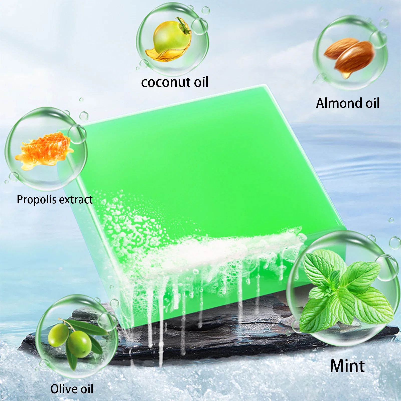 Mint Cool Soap Multi Functional Cleaning Soap For Hand Face Summer Outdoor Mosquito Prevention Mint Cool Soap Bathroom Accessory