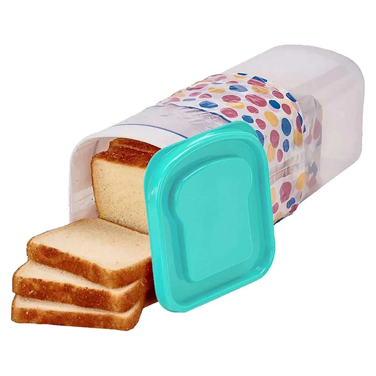 Transparent Bread Box Plastic Fresh-Keeping Toast Storage Holder with Lid Bread Crisper Bread Storage Container,C