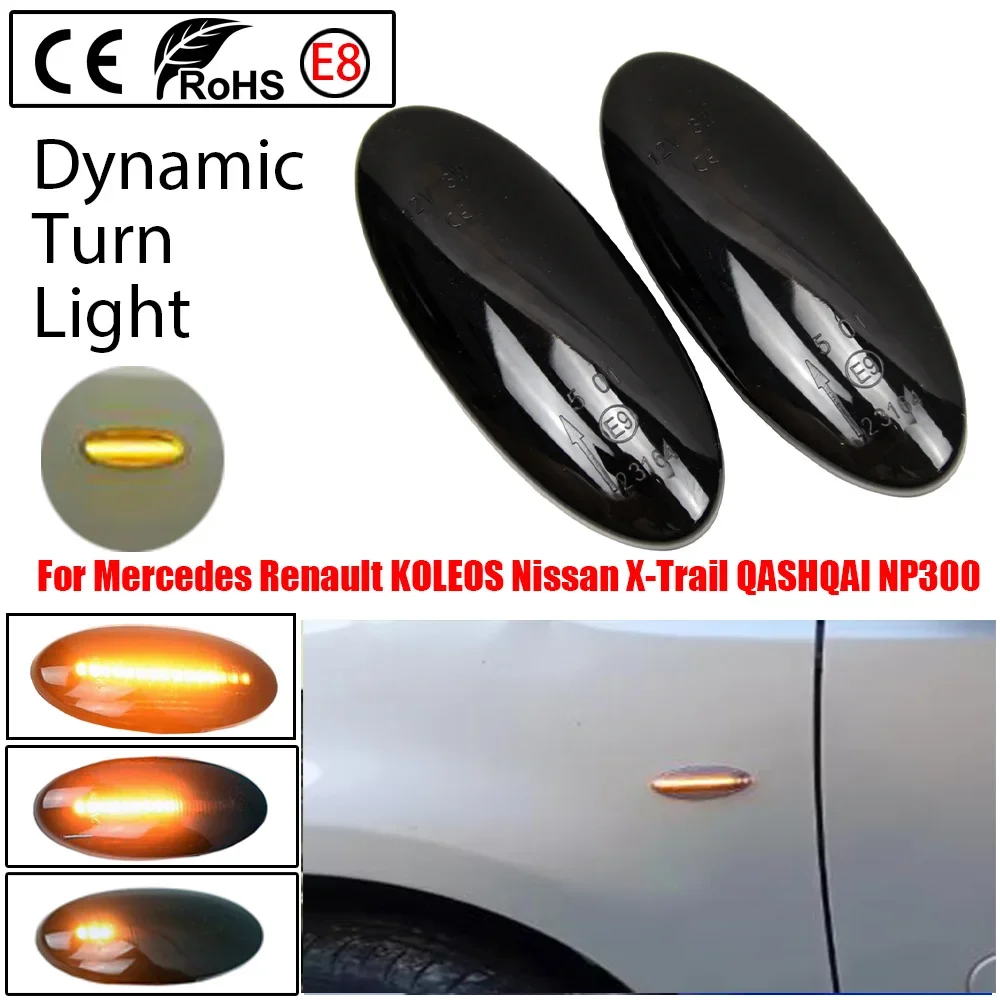 Dynamic Turn Signal Light Side Marker Light For Renault Koleos Vauxhall Movano Mk2 Nissan Qashqai X-TRAIL NP300 NV400 Juke F15