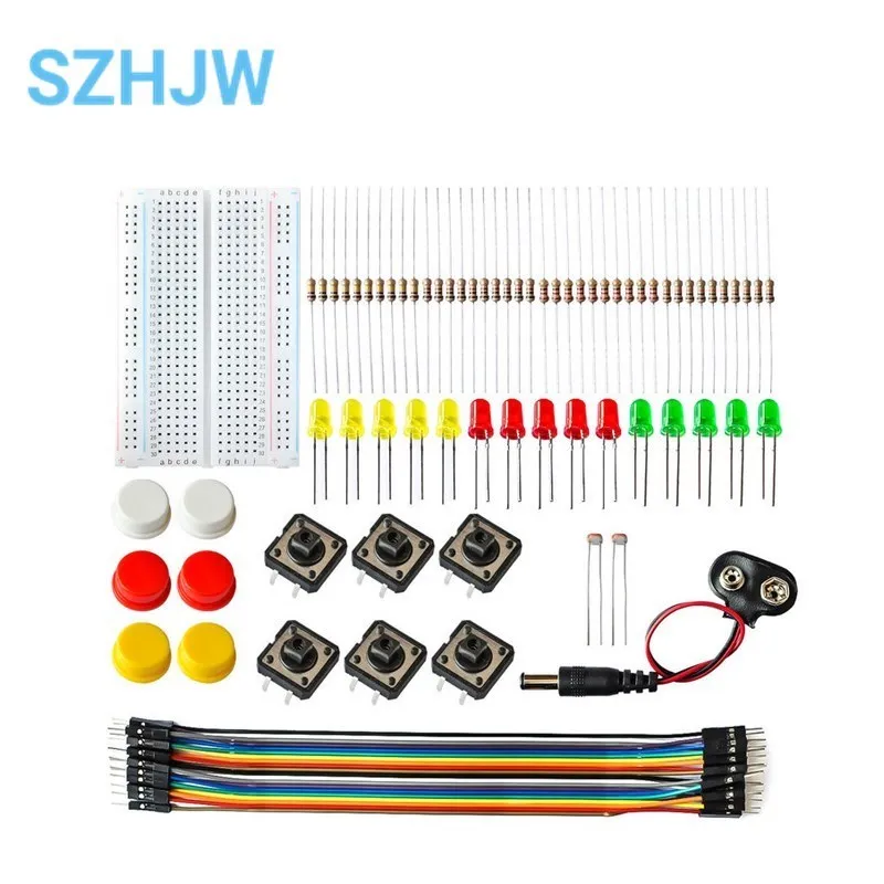 1PCS Portable Kit Resistor Jumper Wires Breadboard Switch Key LDR Battery Connector Handy Starter Kit For  UNO-R3