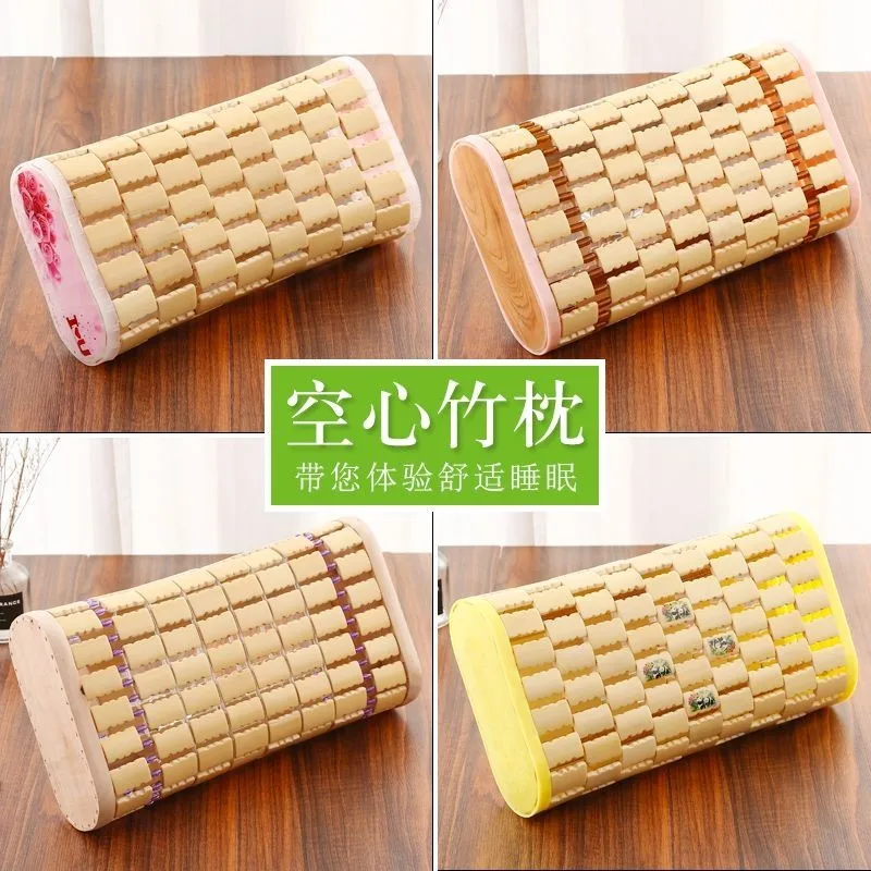 [ ] Mahjong Breathable Bamboo Pillow Single Hollow Health Care Adult Cervical Protection Summer Cool M